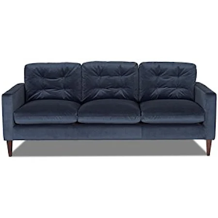 Mid-Century Modern Sofa with Button Tufted Back
